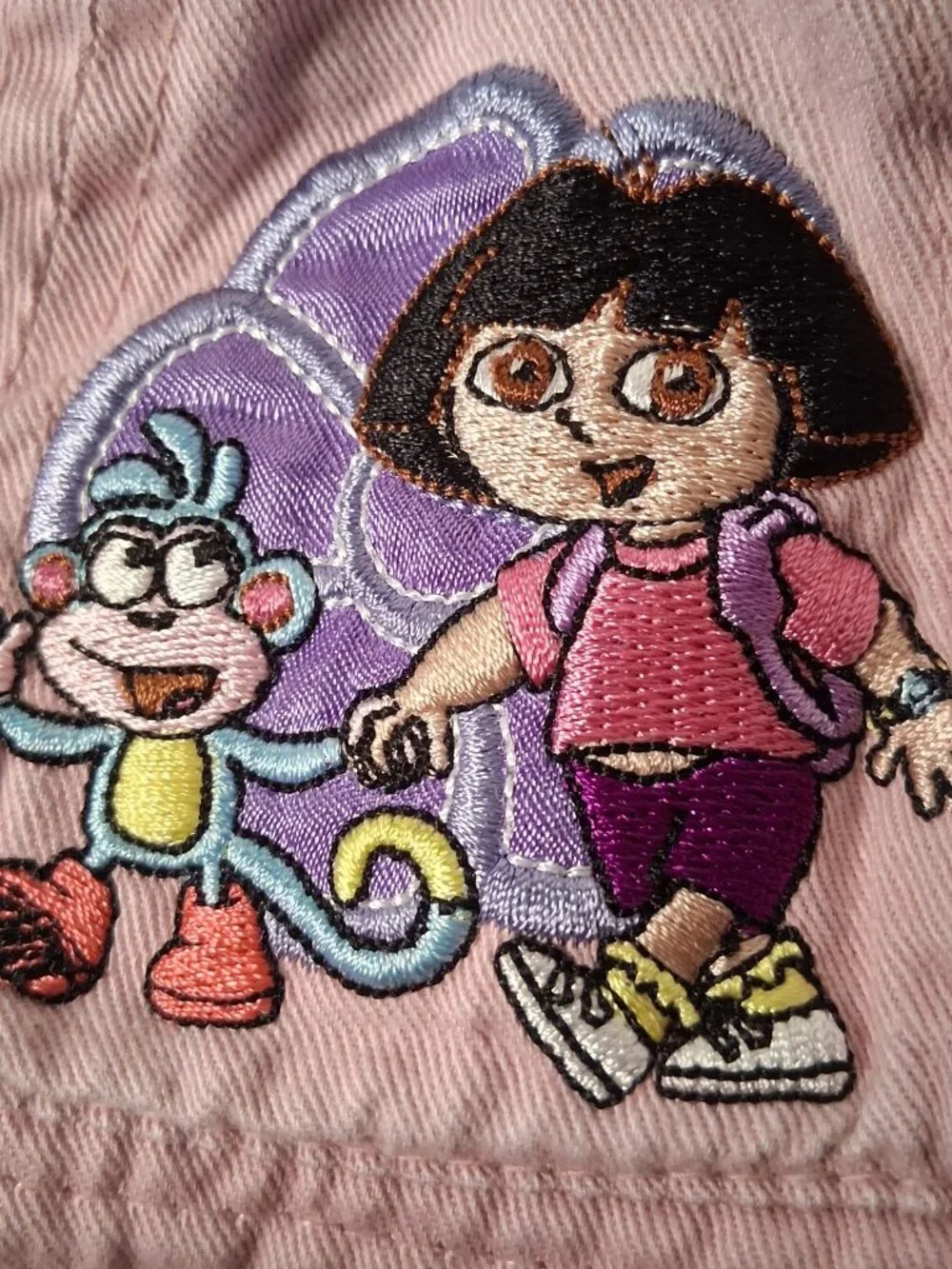 Vintage Nick Jr Dora The Explorer Bucket Hat Infant Girls Pink Purple Cartoon TV